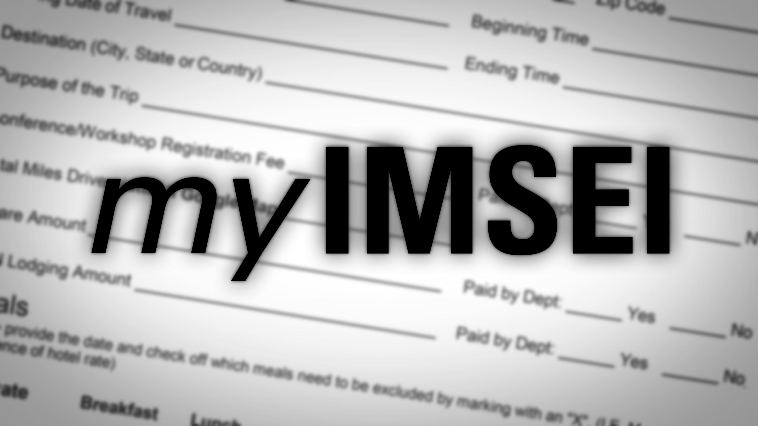 myIMSEI logo floating above a blurry IMSEI document