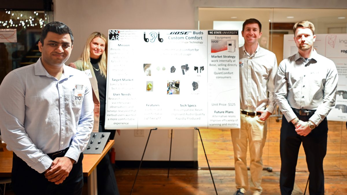 Picture of Team Earbud with their presentation