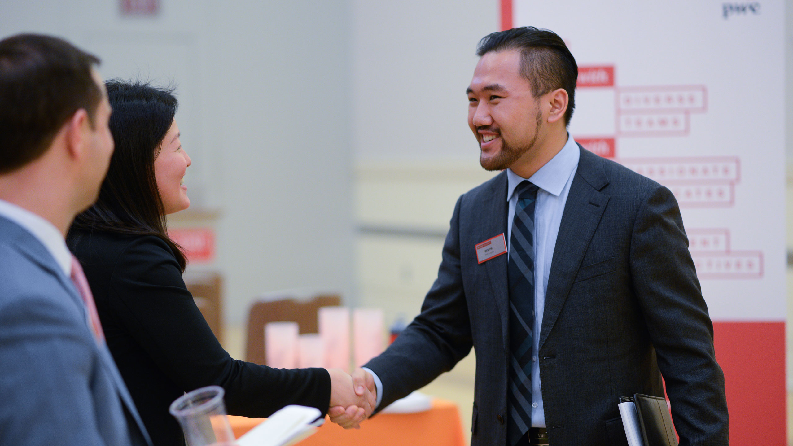 Student shaking hands at Engineering Career Fair